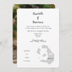 Mariage Destination Santorin Photo Invitation