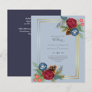 Mariage d'hiver Bourgogne Turquoise Bleu moderne