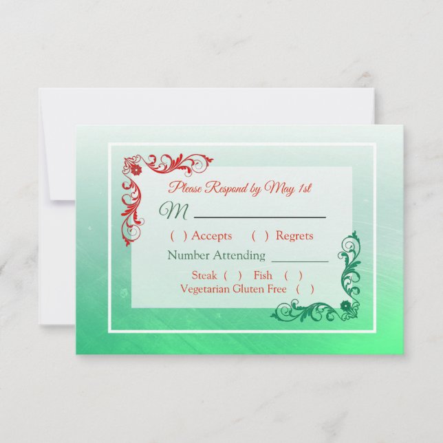 Mariage d'hiver carte RSVP (Devant)