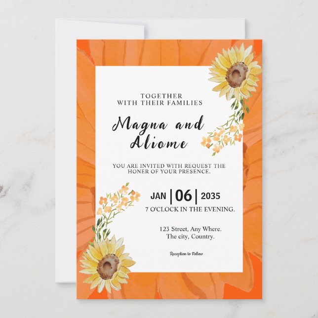Mariage d'hiver Invitations naturelles Modèle de d (Devant)