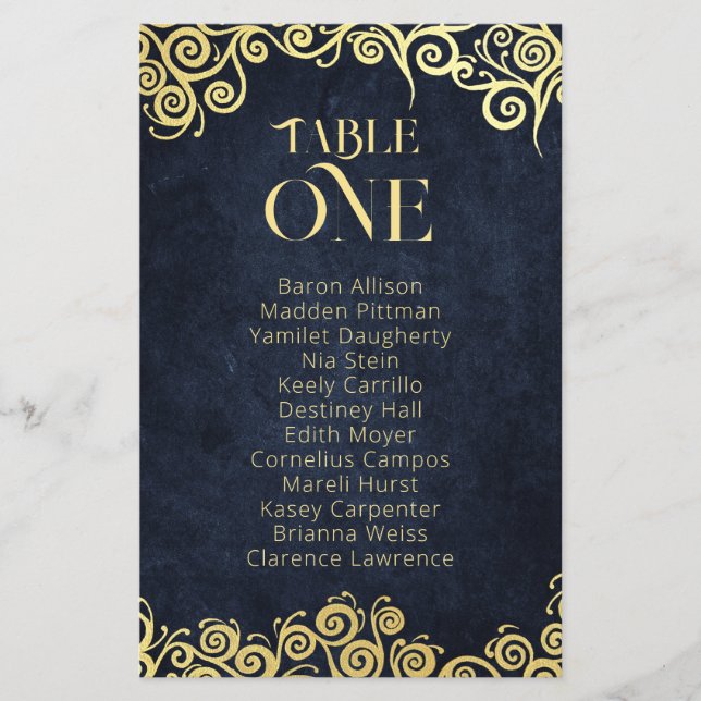 Mariage D'Hiver Luxury Marine Bleu Et Or (Devant)