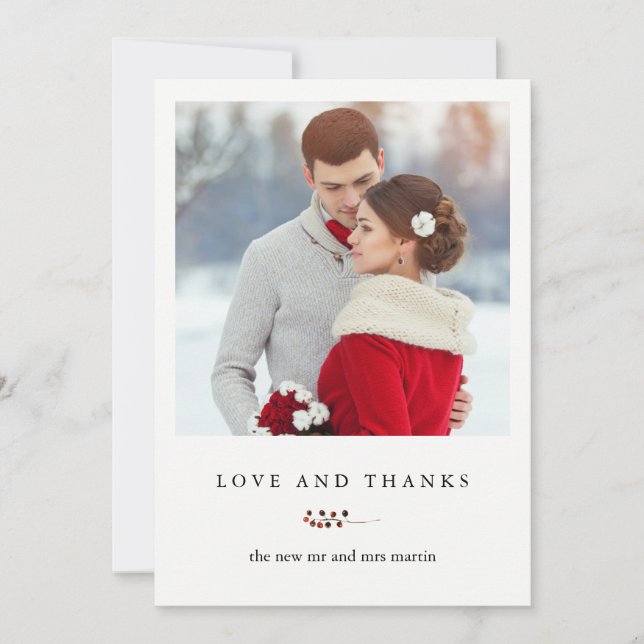 Mariage d'hiver Merci pour l'amour de Noël (Devant)