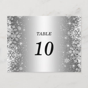 Mariage d'hiver mignon Numéro de table Carte posta