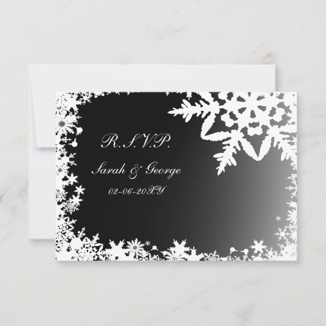 mariage d'hiver noir rsvp standard 3,5 x 5 (Devant)