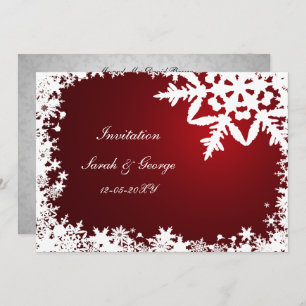 mariage d'hiver rouge Cartes d'invitation