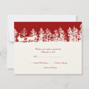 Mariage d'hiver rouge et blanc RSVP