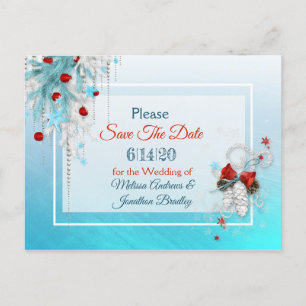 Mariage d'hiver Thème Enregistrer la date Carte po