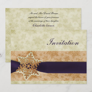 mariage d'hiver violet rustique Cartes d'invitatio