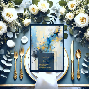 mariage d'illustration Abstrait Blue & Gold Ink