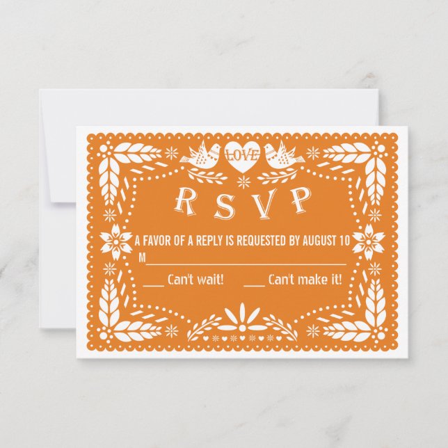 Mariage d'inséparables de papilles orange RSVP (Devant)