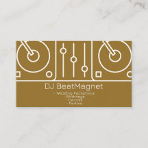 Mariage Dj Carte de visite Blanc Or Simple