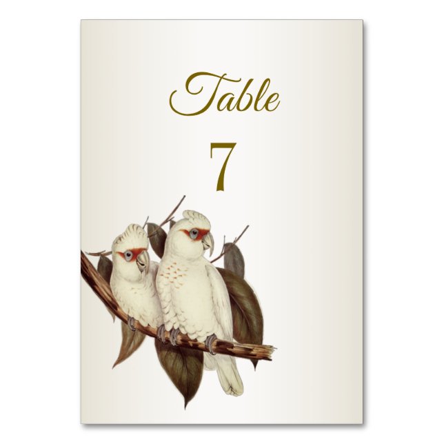 Mariage d'oiseaux blancs Numéro de table (Par défaut)