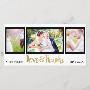 Mariage d'Or 3 Photo Amour & Remerciements Merci