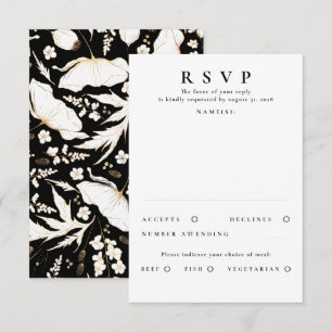 Mariage d'or Fleur sauvage à la main RSVP