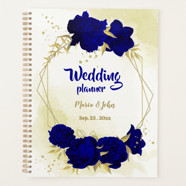 mariage d'or fleuri bleu royal (Devant)
