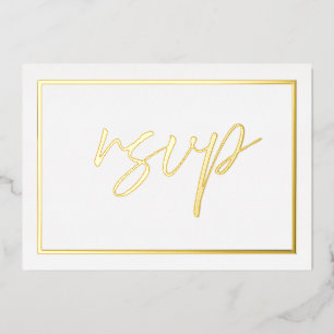Mariage d'or moderne RSVP Foil Invitation
