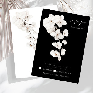 Mariage d'orchidée noire et blanche moderne RSVP