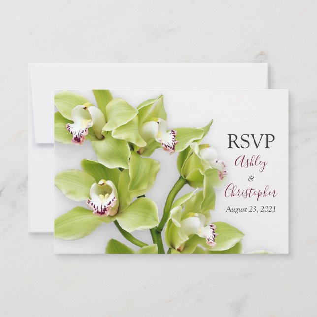 Mariage d'orchidées de Cymbidium vert Réponse Cart (Devant)