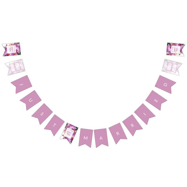 Mariage d'orchidées juste marié banderole de group (Tout)