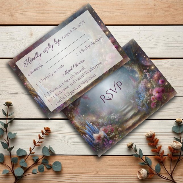 Mariage Dreamy Enchanted Forêt Florale RSVP (Créateur téléchargé)