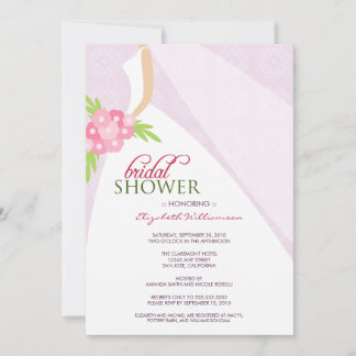 Mariage Dress_2 Invitation à la douche nuptiale (l
