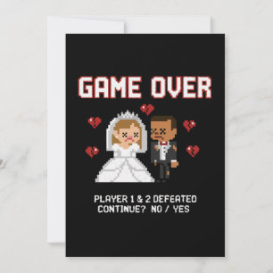 Mariage drôle de joueur rétro "Game Over" Art Pixe