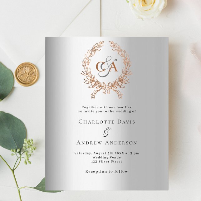 Mariage du budget de la couronne d'or rose argent (Créateur téléchargé)