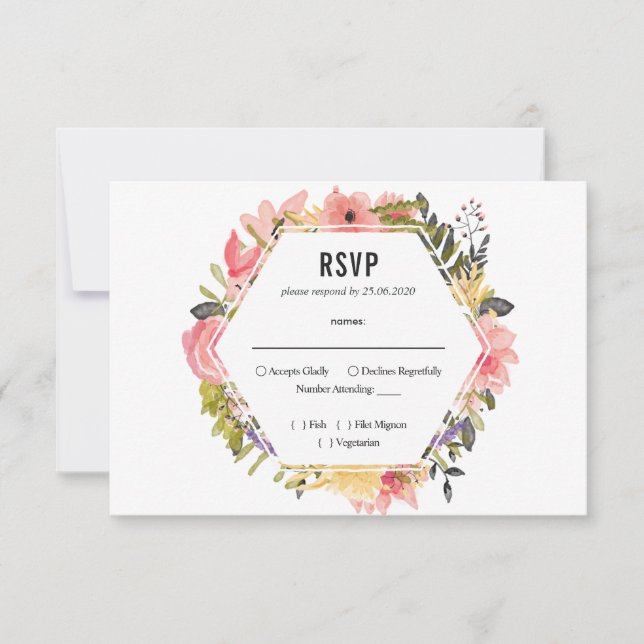 Mariage du cadre floral RSVP (Devant)