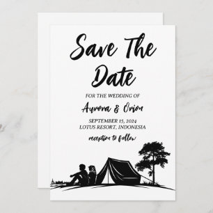 mariage du camping enregistrer les cartes de date
