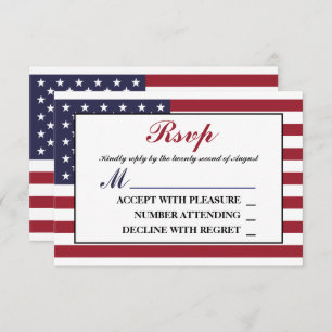 Mariage du drapeau américain RSVP