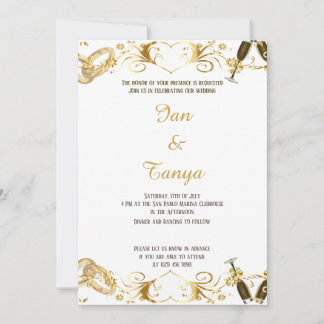 Mariage du jeu d'or Invitation