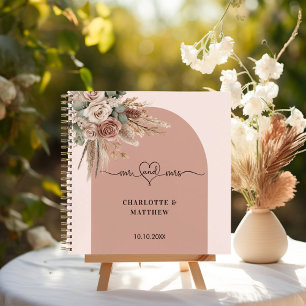 Mariage du livre d'hôtes mrs coeur rose arch taupe