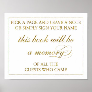 mariage du livre d'or 8" x 10" Gold Foil
