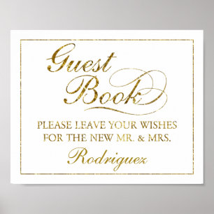 mariage du livre d'or 8" x 10" Gold Foil