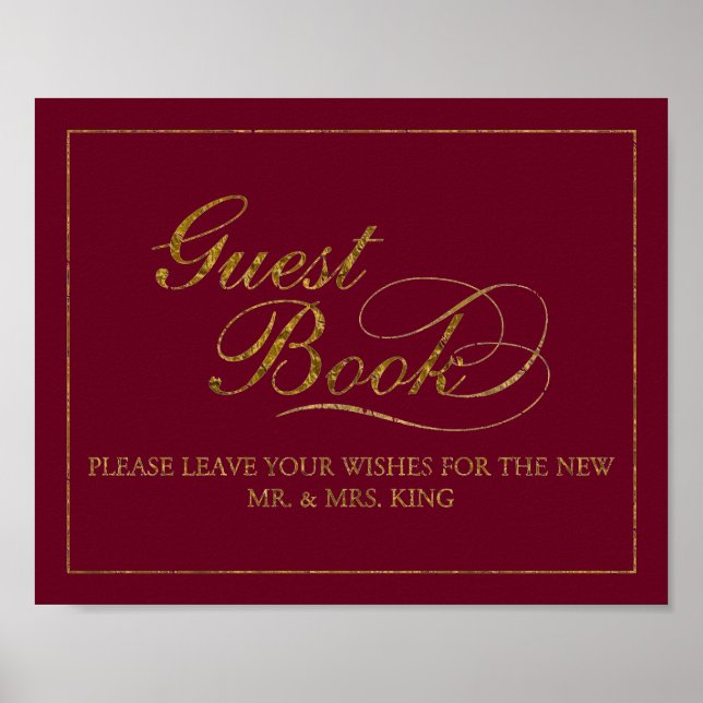 mariage du livre d'or 8" x 10" Gold Foil (Devant)
