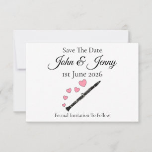 Mariage du musicien Clarinet Enregistrer la date