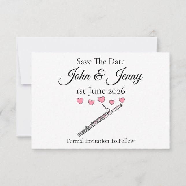 Mariage Du Musicien Du Bouvon Enregistrer La Date (Devant)