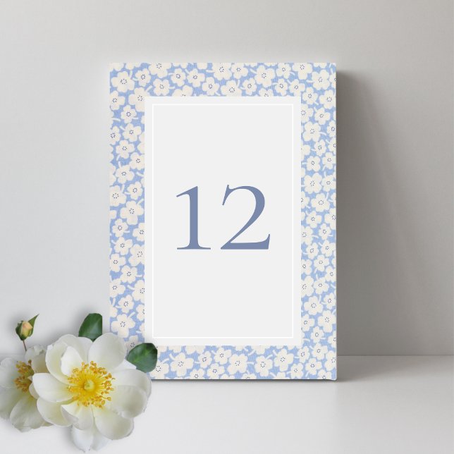 Mariage du numéro de table personnalisé Floral Ble (Créateur téléchargé)