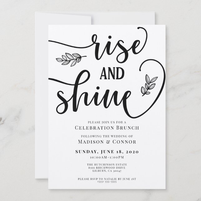Mariage du week-end de Rise and Shine Invitation d (Devant)