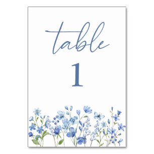 Mariage Dusty Blue Fleur sauvage Numéro de table