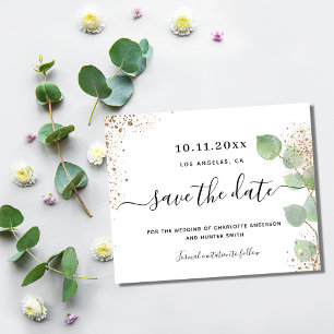 Mariage économique eucalyptus or save the date