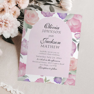 Mariage Économique Floral Aquarelle Rose Clair