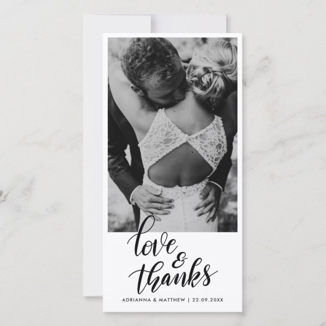 Mariage écrit à la main Amour et Merci | Photo de  (Devant)