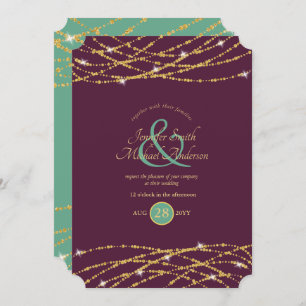 Mariage Eggplant Mint or String Invitations
