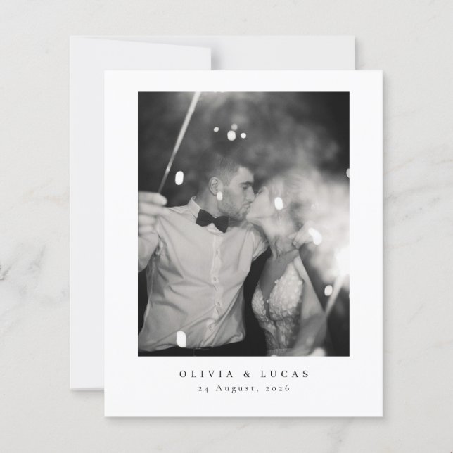 Mariage Élégance Classique Budget Noir et Blanc  (Devant)