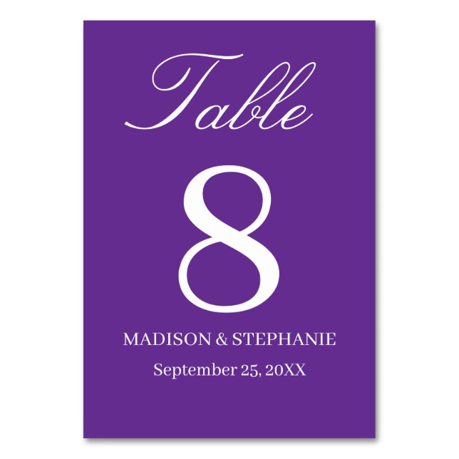 Mariage Elegance Moderne Numéro de table (Par défaut)