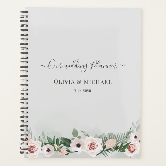 Mariage élégant à l'aquarelle avec écriture floral (Devant)