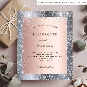 Mariage élégant argent paillettes rose doré budget