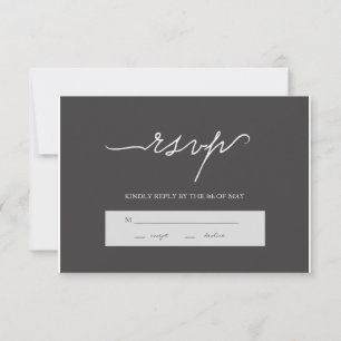 Mariage élégant au charbon moderne RSVP