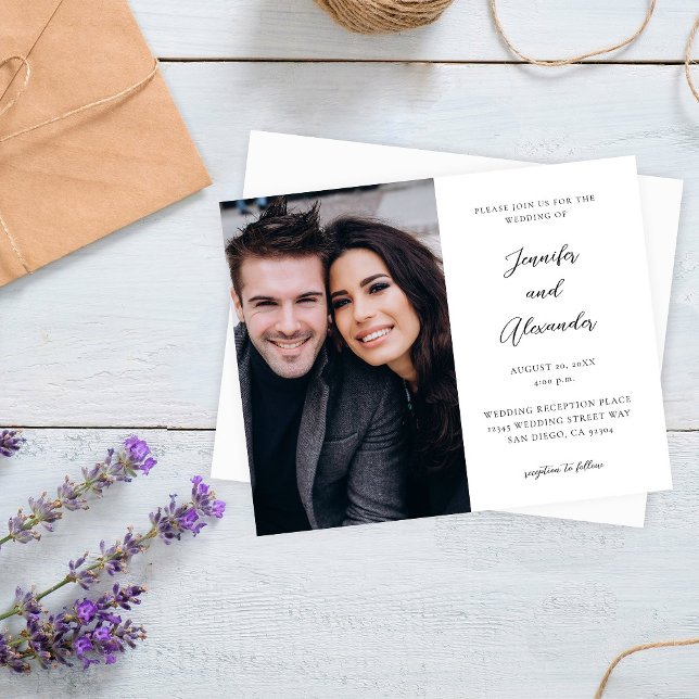 Mariage Élégant Calligraphie Photo Côté Budget (Créateur téléchargé)